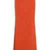 Ainsley Asymmetrical Maxi Skirt With Floral Hardware – Burnt Orange