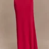 Ainsley Asymmetrical Maxi Skirt With Floral Hardware – Fuchsia Pink