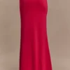 Ainsley Asymmetrical Maxi Skirt With Floral Hardware – Fuchsia Pink