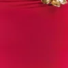 Ainsley Asymmetrical Maxi Skirt With Floral Hardware – Fuchsia Pink