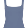 Aisling Ribbed Square Neck Sleeveless Top – Cornflower Blue