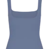 Aisling Ribbed Square Neck Sleeveless Top – Cornflower Blue