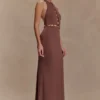Albion Beaded Slinky Maxi Dress – Chocolate Albion Beaded Slinky Maxi Dress – Chocolate