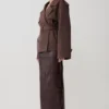 Alden Short Trench Jacket – Chocolate
