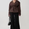 Alden Short Trench Jacket – Chocolate