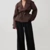 Alden Short Trench Jacket – Chocolate