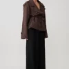 Alden Short Trench Jacket – Chocolate