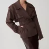 Alden Short Trench Jacket – Chocolate