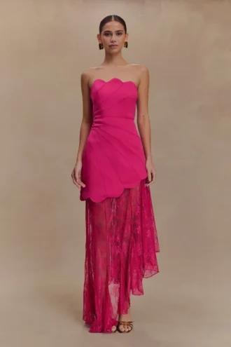 Aleena Satin And Lace Maxi Dress – Dragonfruit