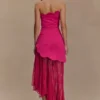 Aleena Satin And Lace Maxi Dress – Dragonfruit Aleena Satin And Lace Maxi Dress – Dragonfruit