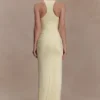 Alessandra Slinky Ruffle Maxi Dress – Lemon