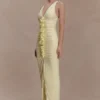 Alessandra Slinky Ruffle Maxi Dress – Lemon