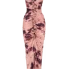 Alessandra Slinky Ruffle Maxi Dress – Pink Blurred Floral Print Alessandra Slinky Ruffle Maxi Dress – Pink Blurred Floral Print