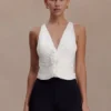 Alessandra Slinky Ruffle Top – Ivory