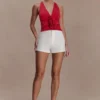 Alessandra Slinky Ruffle Top – Ruby Alessandra Slinky Ruffle Top – Ruby