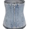 Alessia Embroidered Denim Corset – Light Vintage