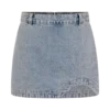 Alessia Embroidered Denim Mini Skirt – Light Vintage