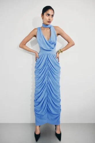 Alex Chiffon Maxi Dress – Blue