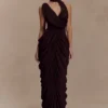 Alex Chiffon Maxi Dress – Cacao Brown