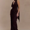 Alex Chiffon Maxi Dress – Cacao Brown