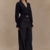 Alexia Buttoned Oversized Cardigan – Black