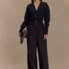 Alexia Buttoned Oversized Cardigan – Black