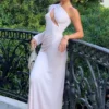 Alexius One Shoulder Knit Maxi Dress – Dusty Pink Alexius One Shoulder Knit Maxi Dress – Dusty Pink