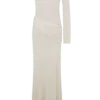 Alexius One Shoulder Knit Maxi Dress – Ivory
