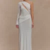 Alexius One Shoulder Knit Maxi Dress – Ivory