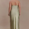 Alice Satin Halter Maxi Dress – Sage