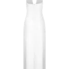 Alice Satin Halter Maxi Dress – White