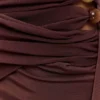 Alicent Slinky Beaded Mini Skirt – Chocolate