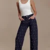 Alima Mid Rise Stud Denim Jeans – Washed Indigo Blue
