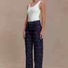 Alima Mid Rise Stud Denim Jeans – Washed Indigo Blue
