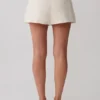 Alina Pintuck Cotton Shorts – Stripe
