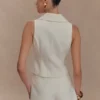 Alix Mixed Button Vest – Ivory Alix Mixed Button Vest – Ivory