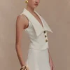 Alix Mixed Button Vest – Ivory Alix Mixed Button Vest – Ivory
