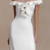 Allegra Off Shoulder Ruffle Midi Dress – Ivory Allegra Off Shoulder Ruffle Midi Dress – Ivory