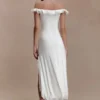 Allegra Off Shoulder Ruffle Midi Dress – Ivory Allegra Off Shoulder Ruffle Midi Dress – Ivory