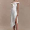 Allegra Off Shoulder Ruffle Midi Dress – Ivory Allegra Off Shoulder Ruffle Midi Dress – Ivory