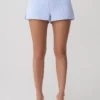 Allison Cotton Short – Blue Pinstripe