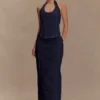 Alma Denim Maxi Skirt – Indigo Blue