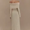 Alonza Long Sleeve Knit Midi Dress – Cream Alonza Long Sleeve Knit Midi Dress – Cream