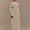 Alonza Long Sleeve Knit Midi Dress – Cream Alonza Long Sleeve Knit Midi Dress – Cream