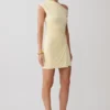 Alyn Off Shoulder Draped Mini Dress – Lemon Alyn Off Shoulder Draped Mini Dress – Lemon
