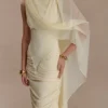 Amandine Ruched Slinky Maxi Dress – Lemon Amandine Ruched Slinky Maxi Dress – Lemon