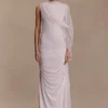 Amandine Ruched Slinky Maxi Dress – Pale Pink Amandine Ruched Slinky Maxi Dress – Pale Pink