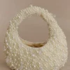 Amara Pearl Teardrop Beaded Bag – White Amara Pearl Teardrop Beaded Bag – White