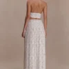 Amaris Gathered Plisse Maxi Skirt – Floral Ditsy Print