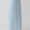 Amaris Gathered Plisse Maxi Skirt – Pale Blue